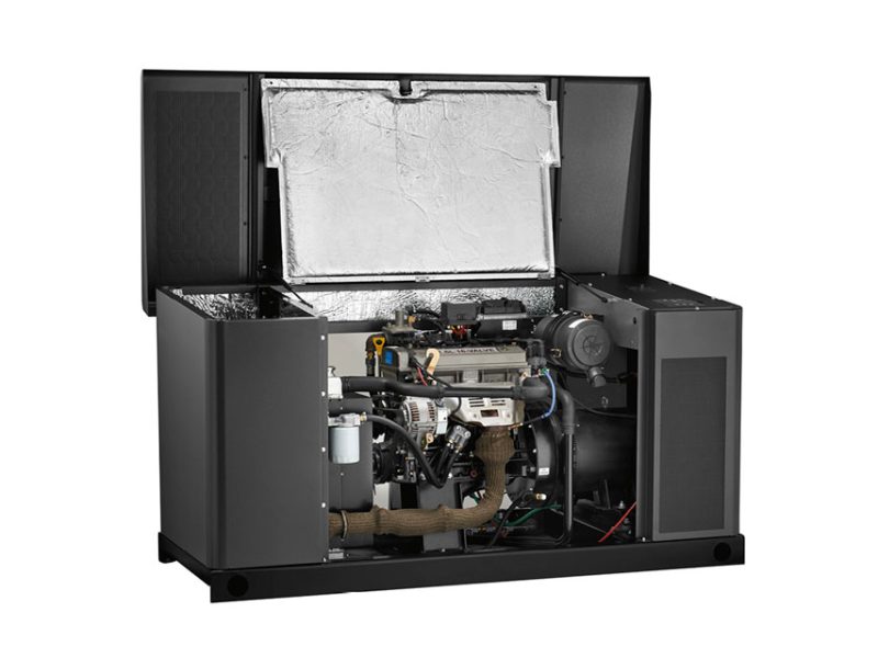 Briggs & Stratton 076880 Liquid Cooled Fortress LPV/NG 30kW Standby Generator SideOpen